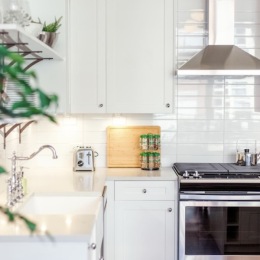 kitchen with ample counter-space and modern appliances