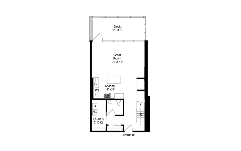 E3 - 3 bedroom floorplan layout with 2 baths and 1460 square feet. (Floor 1)