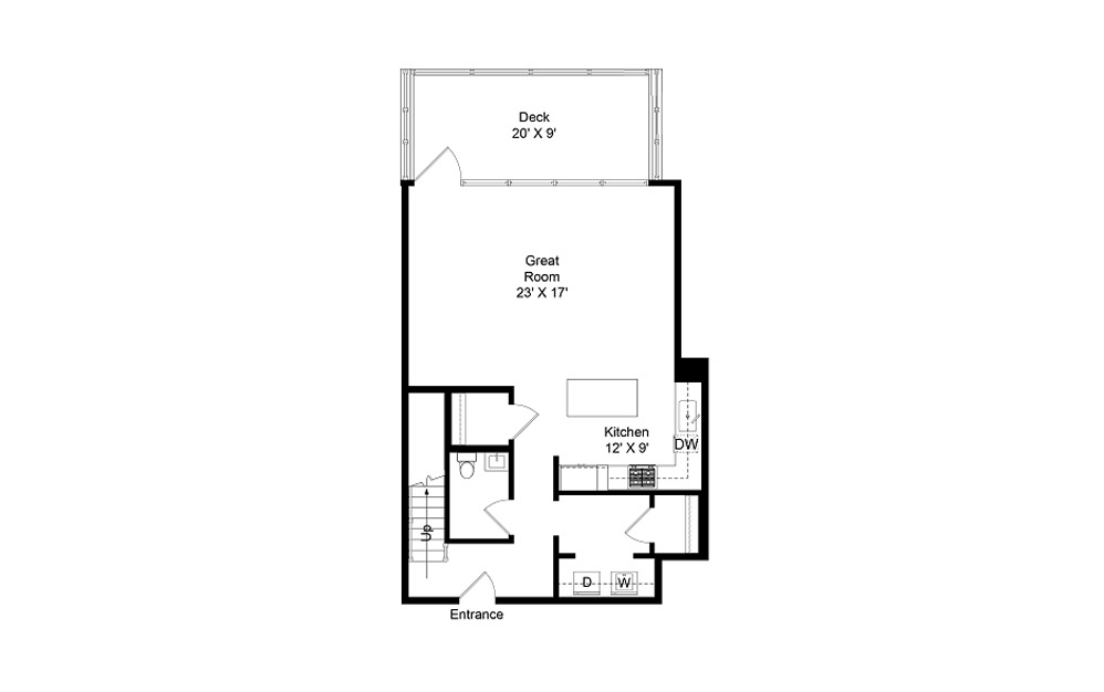 E4 - 3 bedroom floorplan layout with 2 baths and 1681 square feet. (Floor 1)