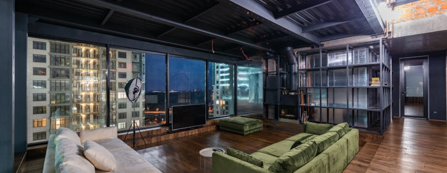 Warehouse loft apartments with high ceilings and large industrial windows - Warehouse loft apartments