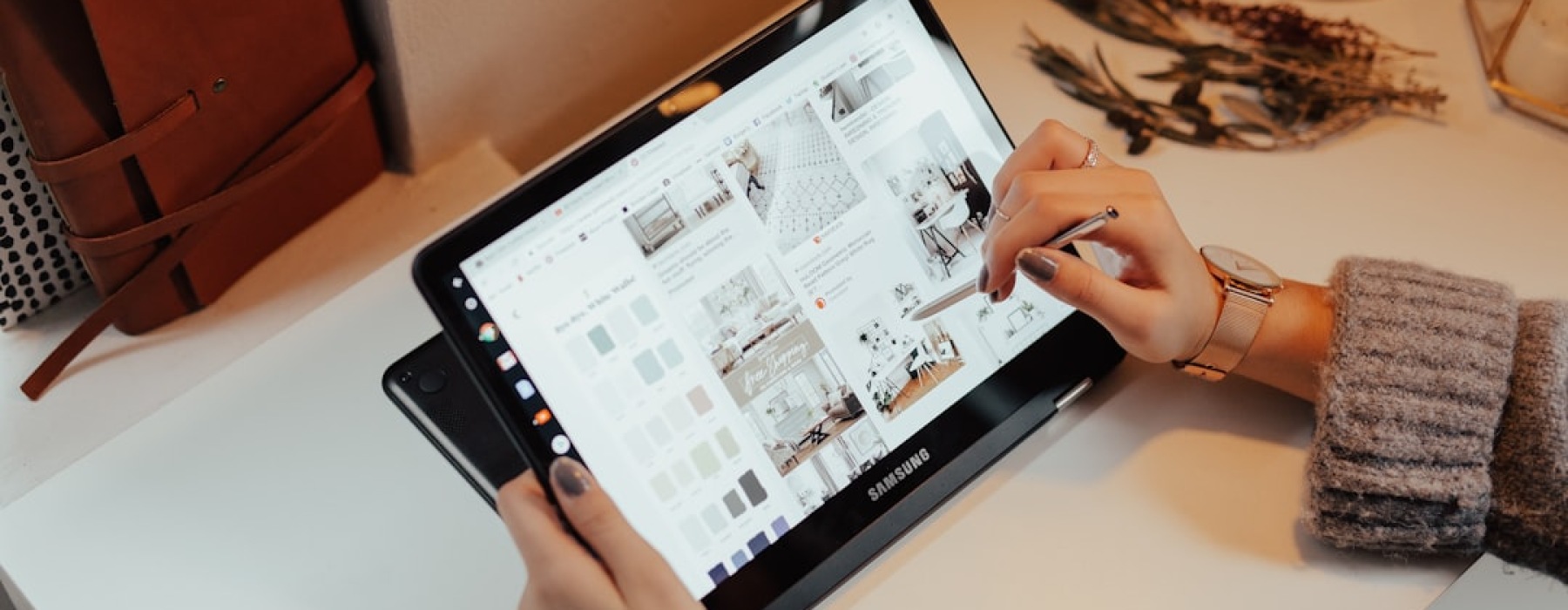 a person happily taking a virtual tour of a luxury apartment on a tablet. - apartments for rent virtual tour